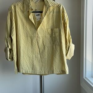 Max Studio Yellow Striped Shirt